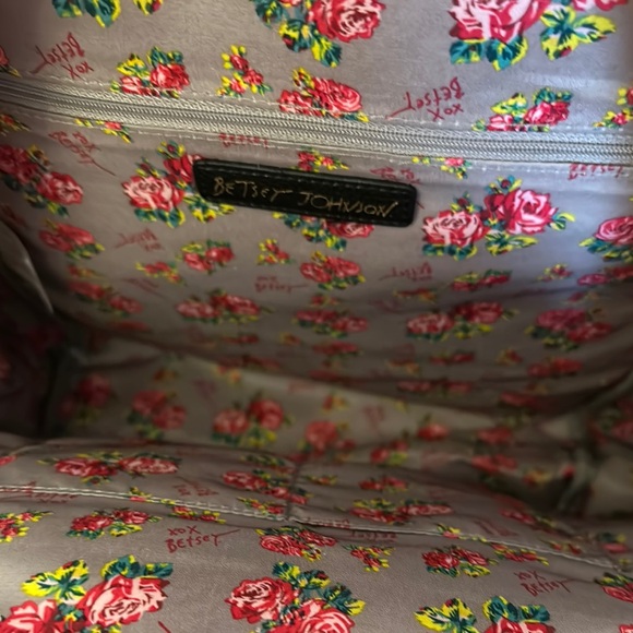 Betsey Johnson Black Backpack with Floral Accents